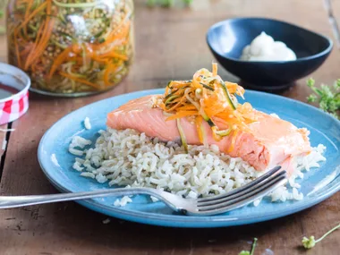 Pickled courgettes and carrot