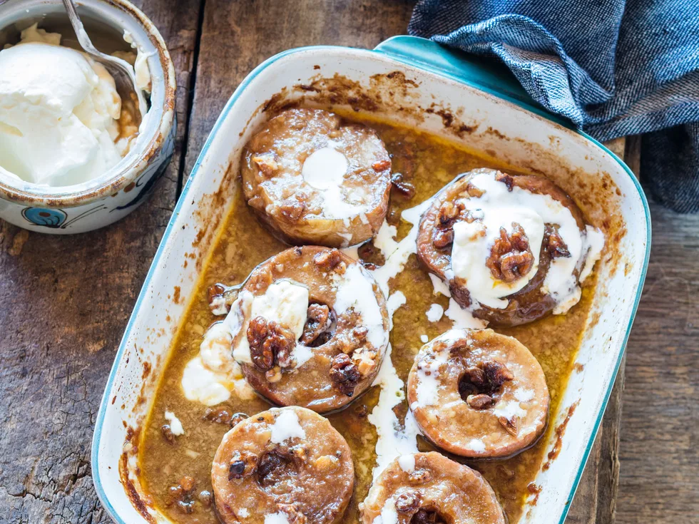 Salted caramel baked apples