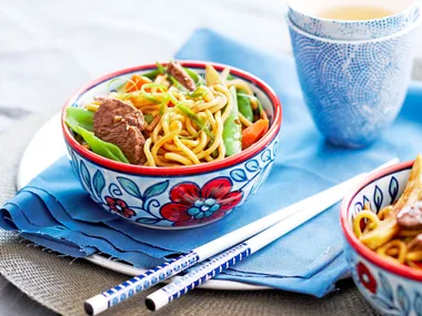 Lamb with hokkien noodles
