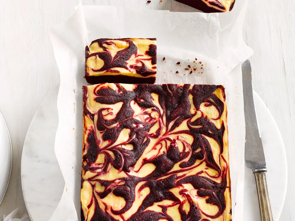 Red velvet cheesecake slice