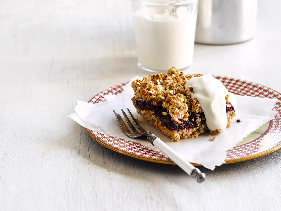 Honey, oat and berry slice