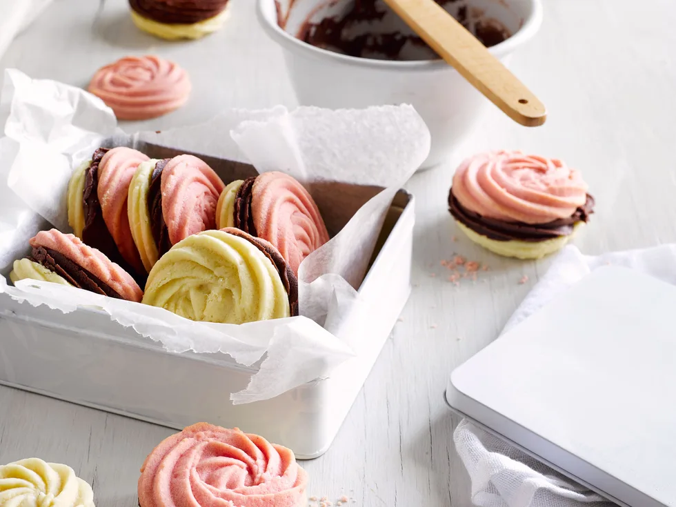 Neopolitan sandwich cookie