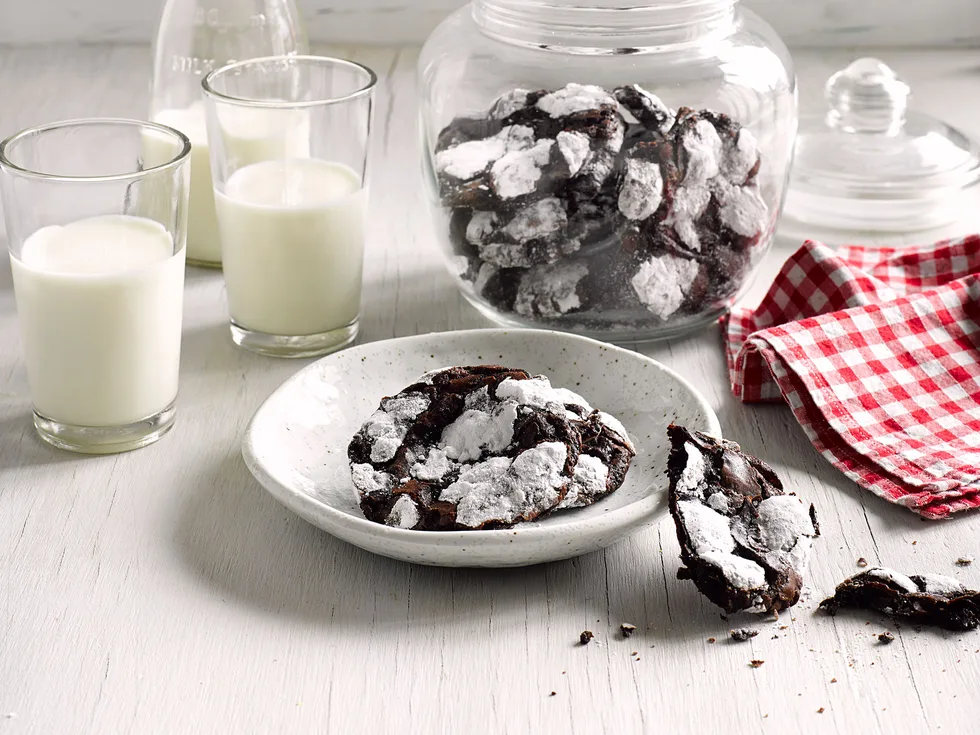 Dark chocolate crinkle cookies