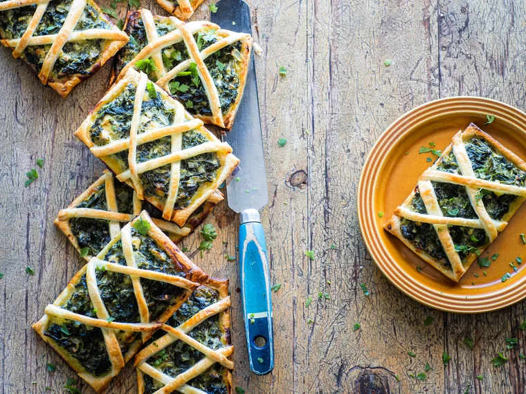 Three cheese spinach gallettes