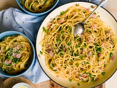 Kid-friendly spaghetti carbonara