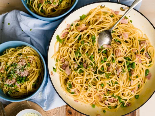 Kid-friendly spaghetti carbonara