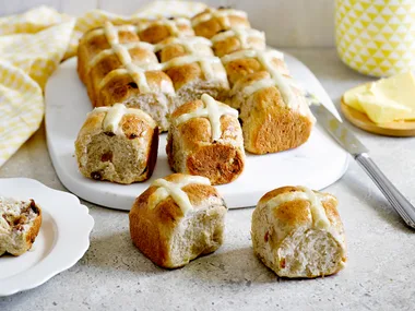 Sultana and spice hot cross buns
