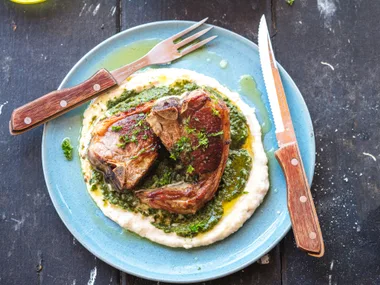 Lamb, spinach and beans