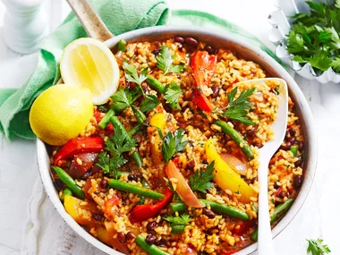 Smoky vegetable paella