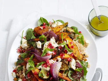 Moroccan spiced carrot, pumpkin and chickpea salad