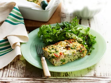 Chicken, bacon and pea slice