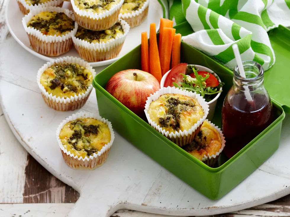 Pasta and corn frittatas