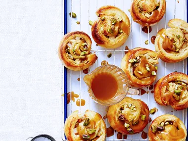 Caramel, apple and pear danish