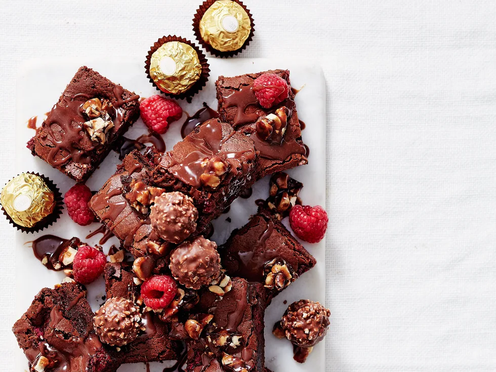 Chocolate and raspberry fudge brownie
