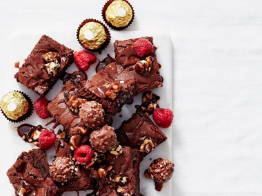 Chocolate and raspberry fudge brownie