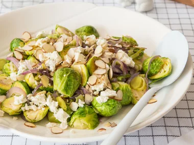 Warm Brussels sprout and leek salad