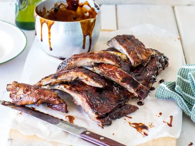 Fall-of-the-bone ribs with grapefruit maple marinade