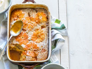 Zingy ginger and grapefruit sponge pudding