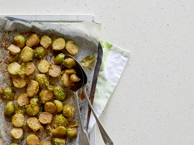 Roasted Brussels sprouts with maple glaze