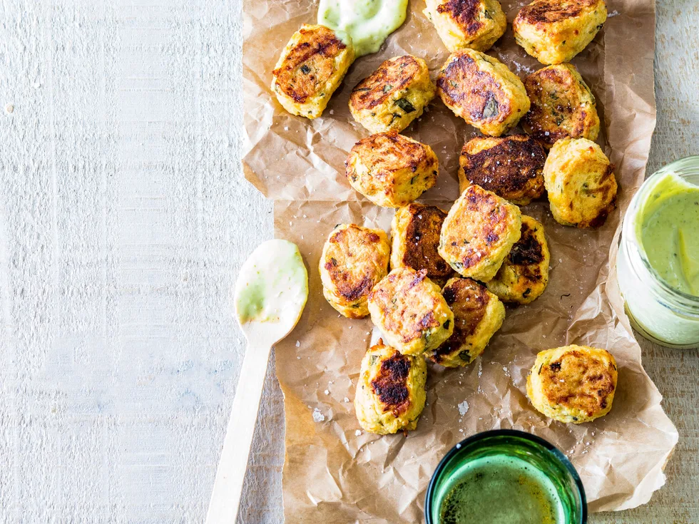 Parmesan basil croquettes with pesto aioli