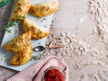 Empanadas with feta and mint