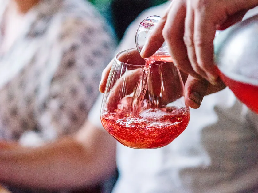 Rose water and prosecco spritz