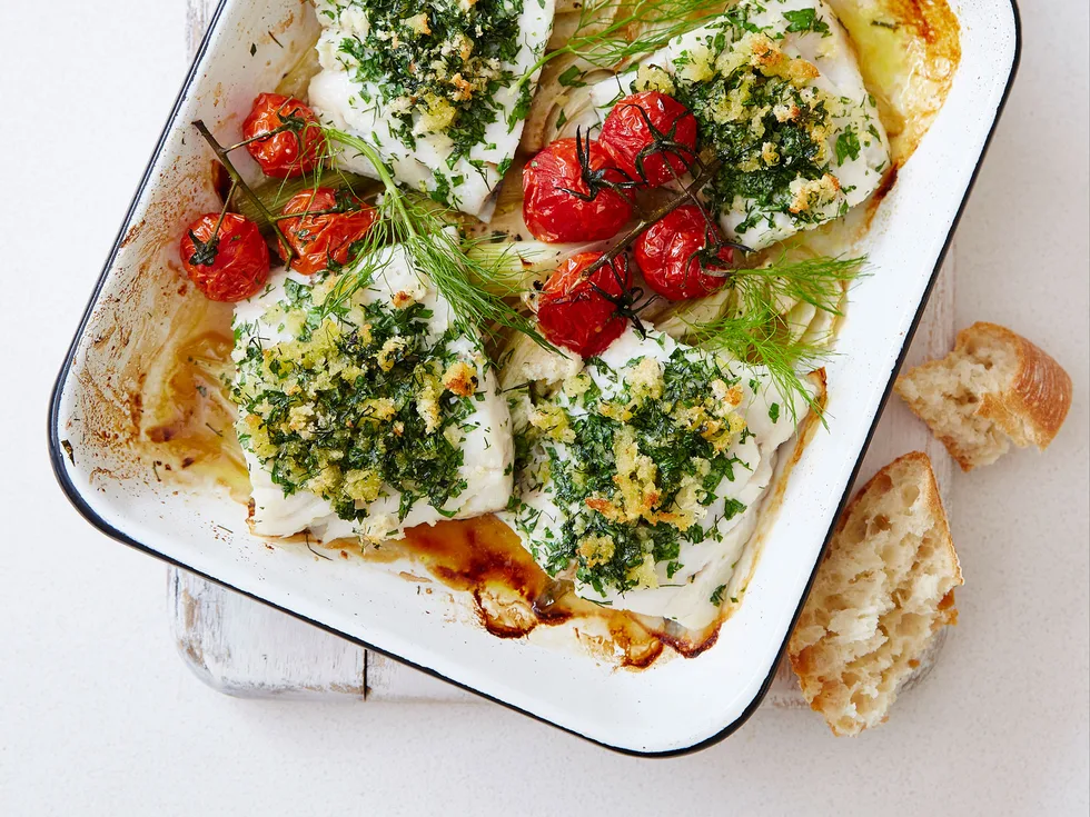 Herbed crumbed fish