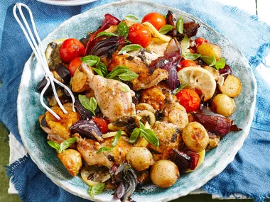 Lemon and basil roast chicken