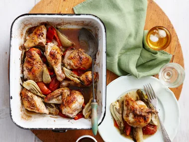 Baked fennel and rosemary chicken
