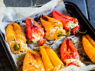 Ricotta and chilli-filled sweet peppers