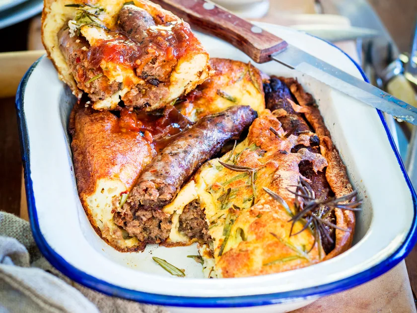 Rosemary toad in the hole with onion gravy