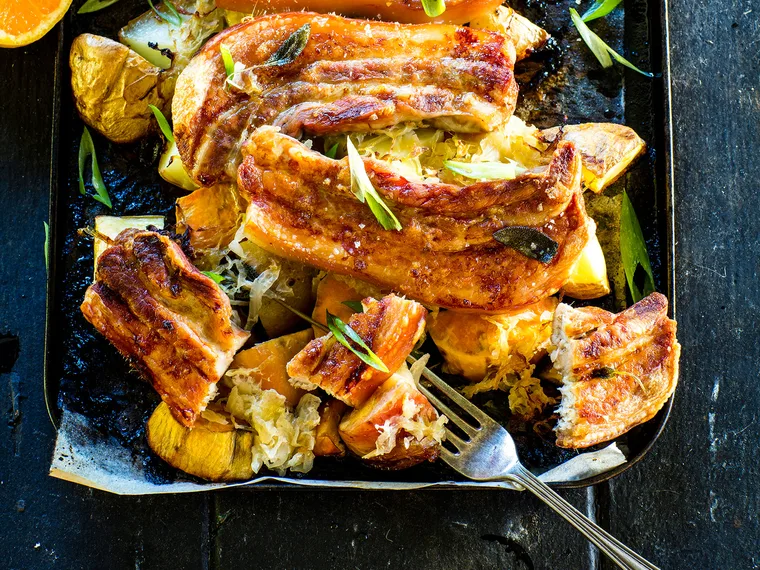 Caramelised pork with sauerkraut