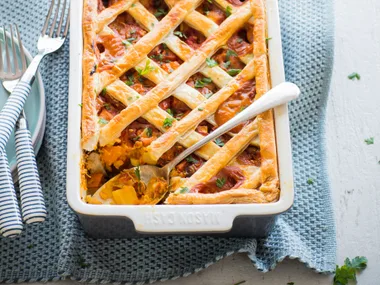 Peanut curry parsnip pot pie