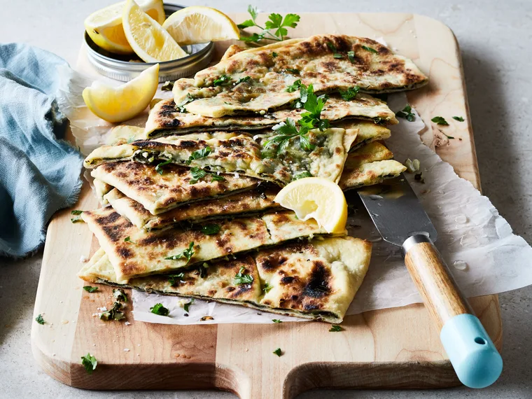 Spinach and feta g&ouml;zleme