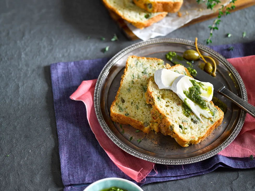 Salmon and caper brunch loaf