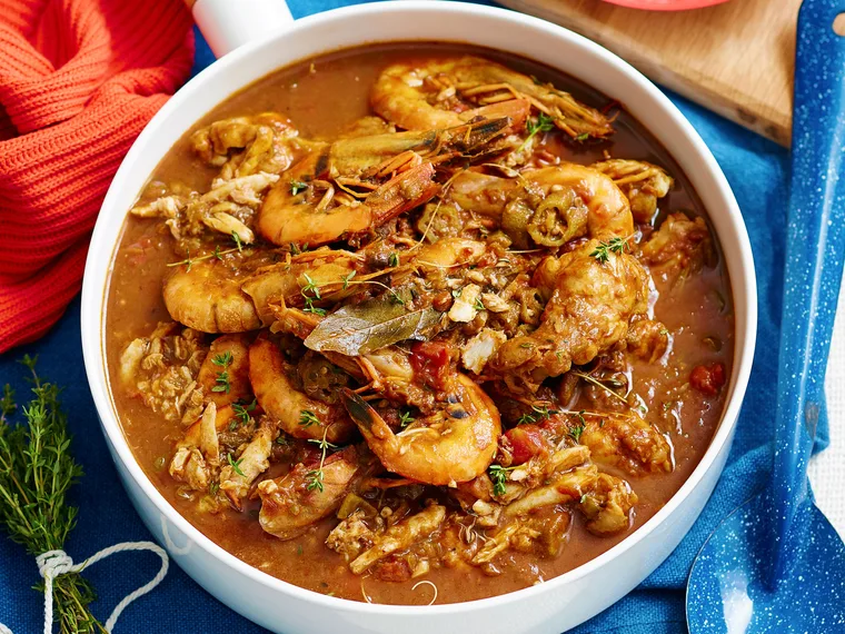 One-pot Louisiana chicken and seafood stew