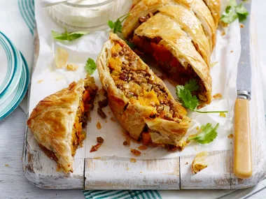 Moroccan pumpkin and lamb plait