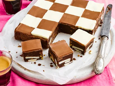 Chocolate checkerboard brownie