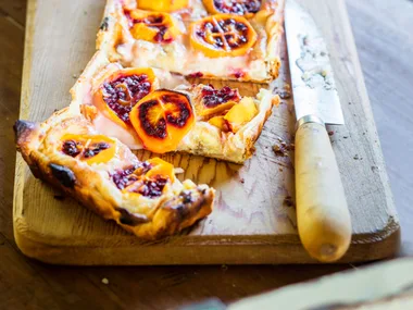Tamarillo and brown sugar custard tart