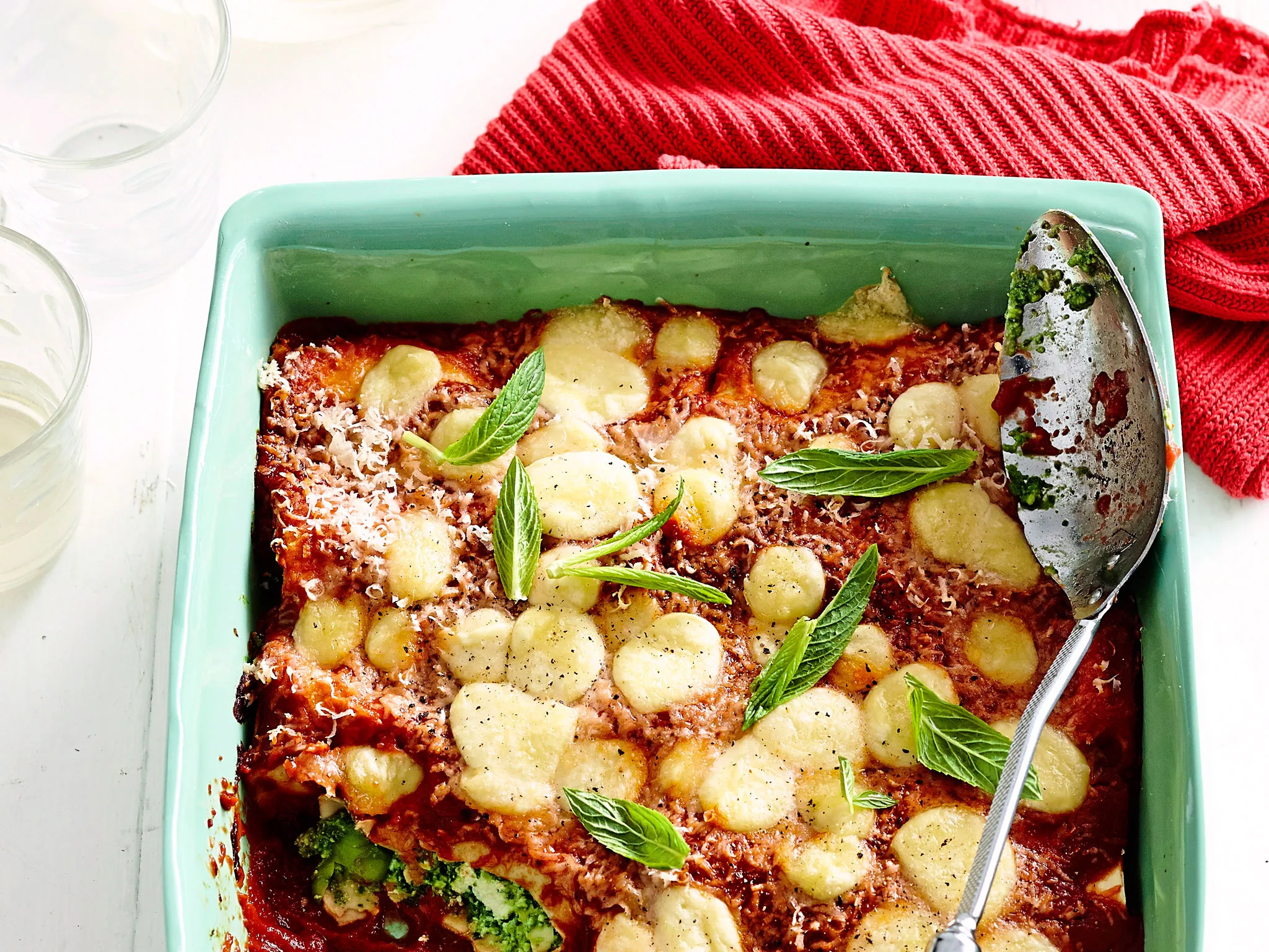 Spinach and broad bean cannelloni