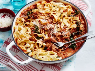 Pork shoulder ragu with fettuccine