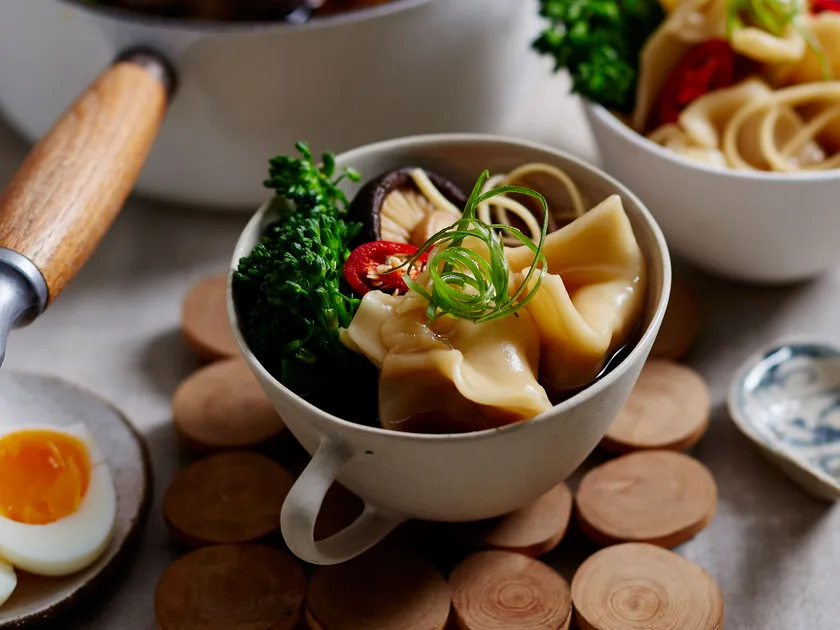 Pork and prawn wonton noodle soup