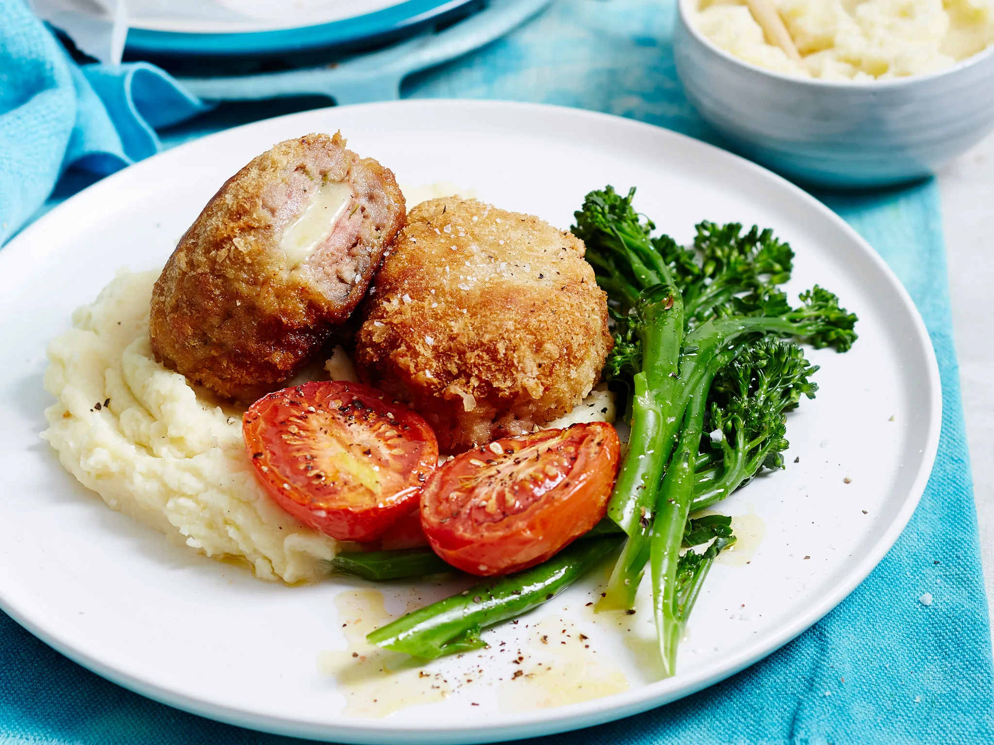 Pork cordon bleu rissoles
