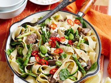 Lamb and courgette pappardelle