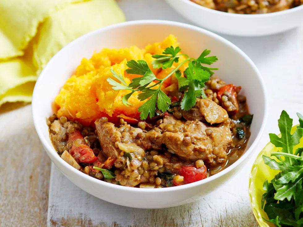 Chicken and lentil casserole