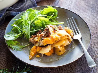Root and rosemary gratin