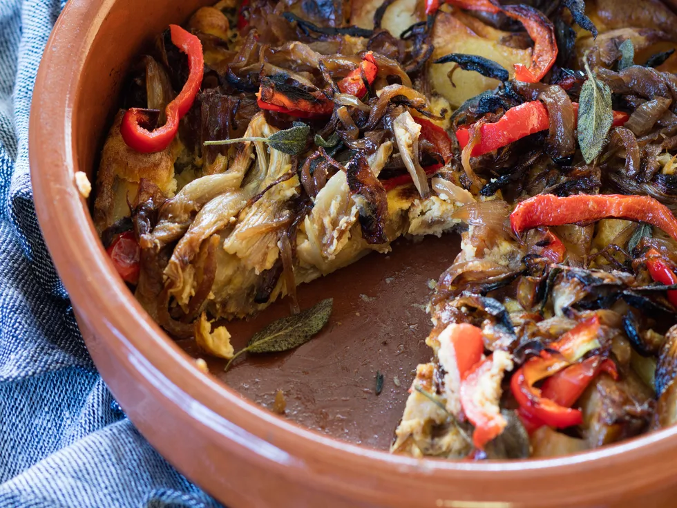 Roasted fennel, potato and herb frittata