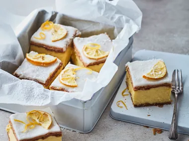Lemon and gin custard squares