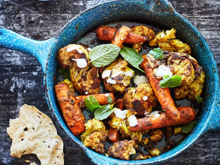 Crispy Indian spiced cauliflower and carrot