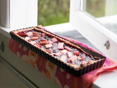 Berry and rhubarb pie